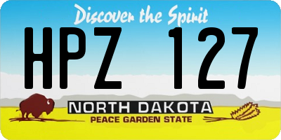 ND license plate HPZ127