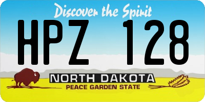 ND license plate HPZ128