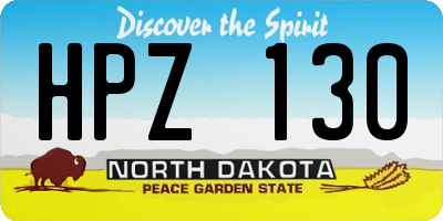 ND license plate HPZ130