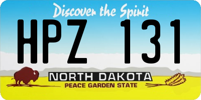 ND license plate HPZ131