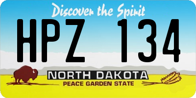 ND license plate HPZ134
