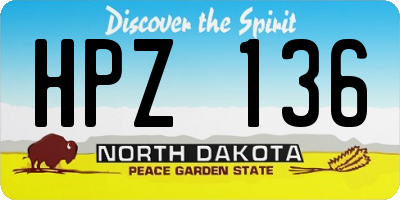 ND license plate HPZ136