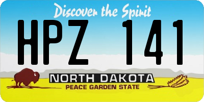 ND license plate HPZ141