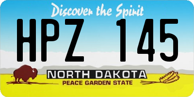 ND license plate HPZ145