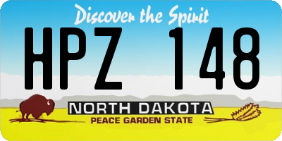 ND license plate HPZ148
