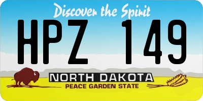 ND license plate HPZ149