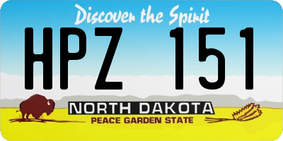 ND license plate HPZ151