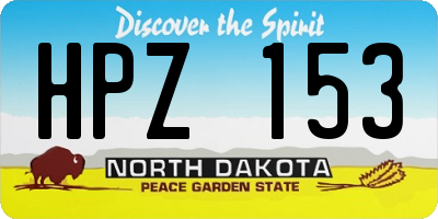ND license plate HPZ153