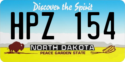 ND license plate HPZ154