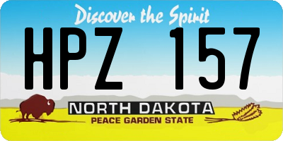 ND license plate HPZ157
