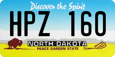 ND license plate HPZ160