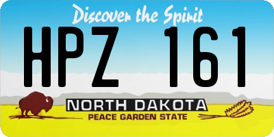 ND license plate HPZ161