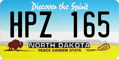 ND license plate HPZ165