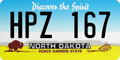ND license plate HPZ167