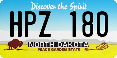 ND license plate HPZ180