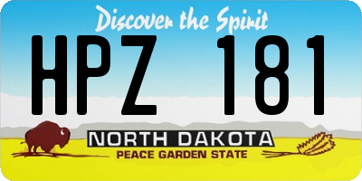 ND license plate HPZ181