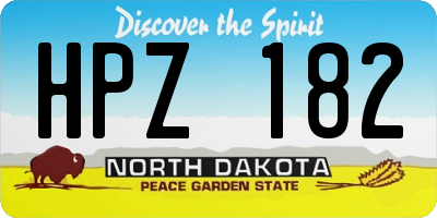 ND license plate HPZ182