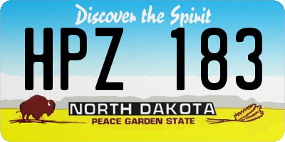 ND license plate HPZ183