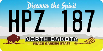 ND license plate HPZ187