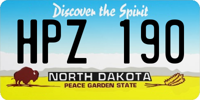 ND license plate HPZ190