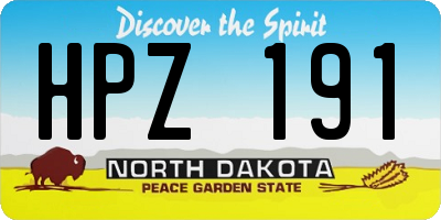 ND license plate HPZ191