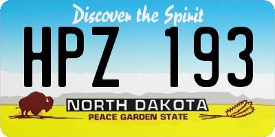 ND license plate HPZ193