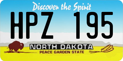 ND license plate HPZ195