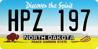 ND license plate HPZ197