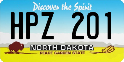 ND license plate HPZ201