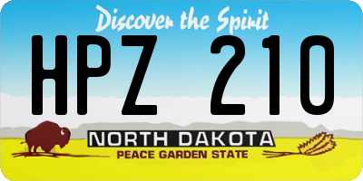 ND license plate HPZ210