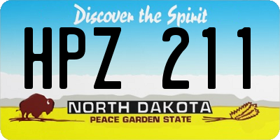 ND license plate HPZ211