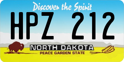 ND license plate HPZ212