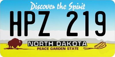 ND license plate HPZ219