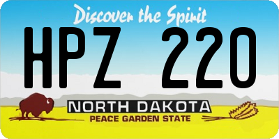 ND license plate HPZ220