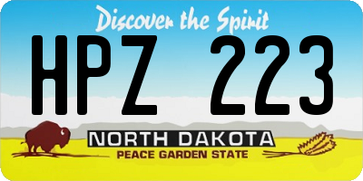 ND license plate HPZ223