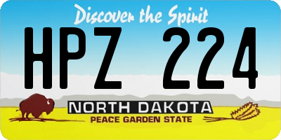 ND license plate HPZ224