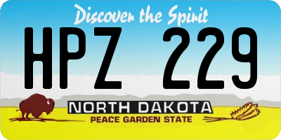 ND license plate HPZ229