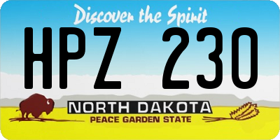 ND license plate HPZ230