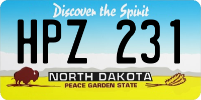 ND license plate HPZ231