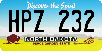 ND license plate HPZ232