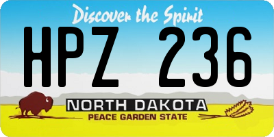 ND license plate HPZ236