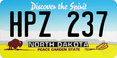 ND license plate HPZ237
