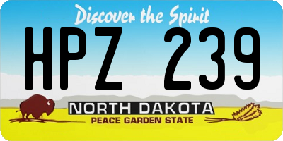 ND license plate HPZ239