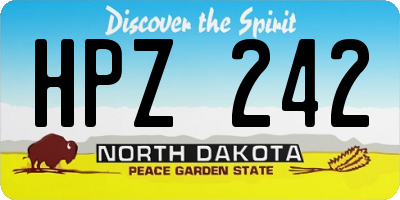 ND license plate HPZ242