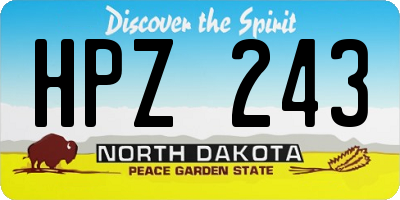 ND license plate HPZ243
