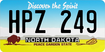 ND license plate HPZ249