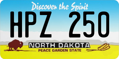 ND license plate HPZ250