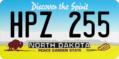 ND license plate HPZ255