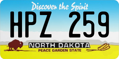 ND license plate HPZ259