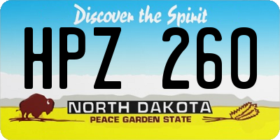 ND license plate HPZ260